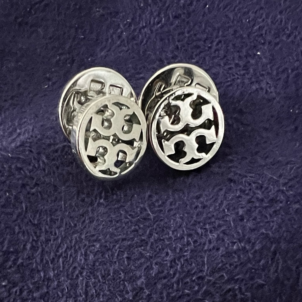 Silver Logo Stud Earrings